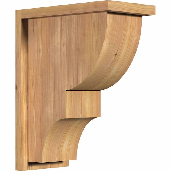 Ekena Millwork Ridgewood Smooth Corbel w/Backplate, Western Red Cedar, 7 1/2"W x 14"D x 18"H COR08X14X18RID01SWR - main